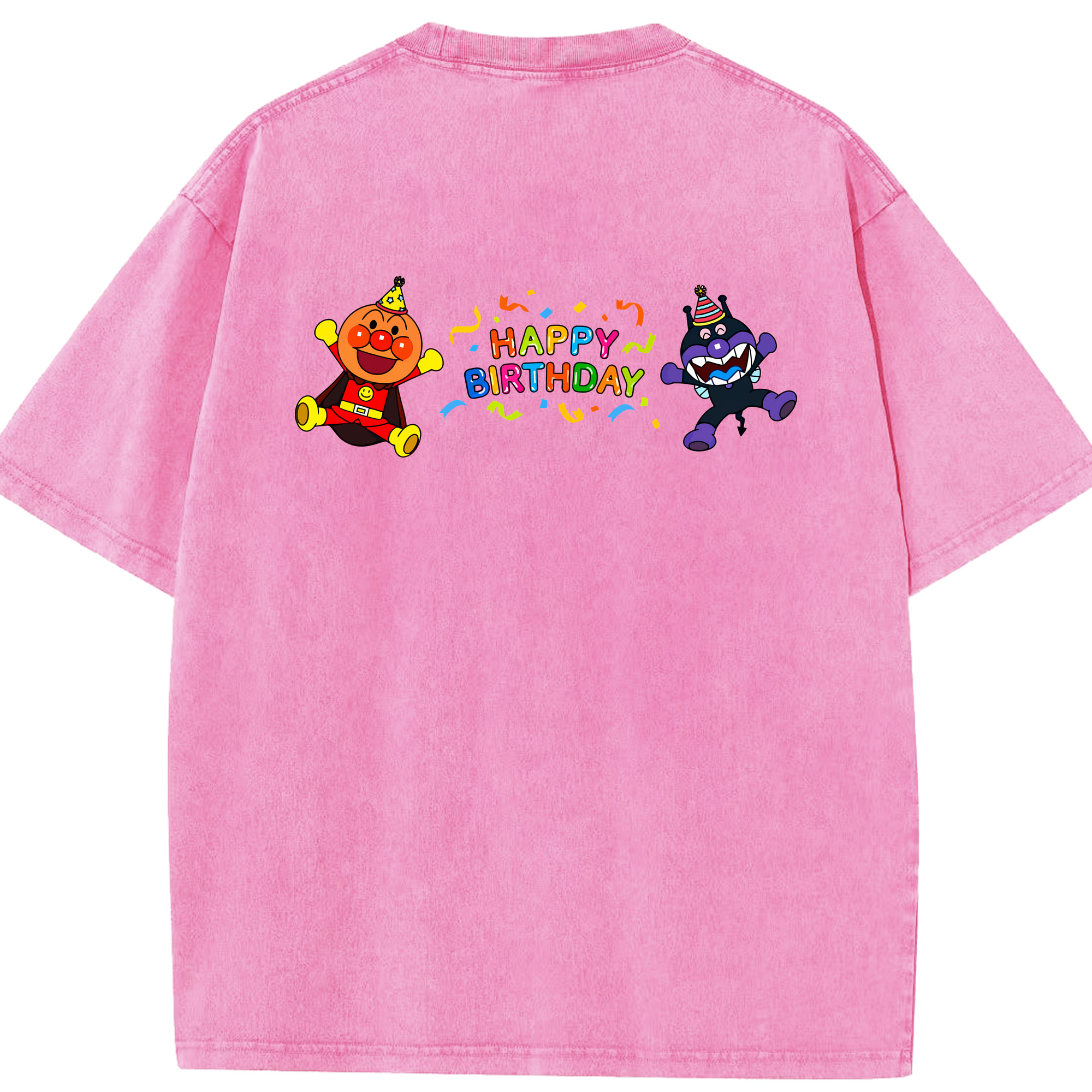 （画像用） アンパンマン Anpanman 綿100% ヴィンテージ風 半袖Tシャツ（背面プリント）